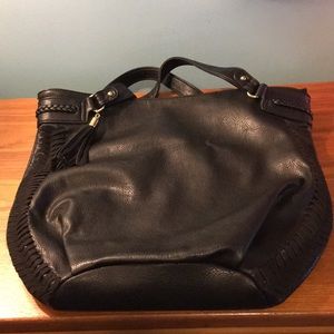 BLACK LARGE PU TOTE